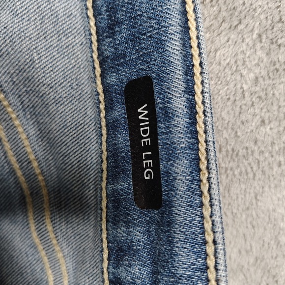 Judy Blue Jeans Womens 29 Blue Wide Leg Cropped Button Fly Medium‎ Stretch Denim - Picture 14 of 16